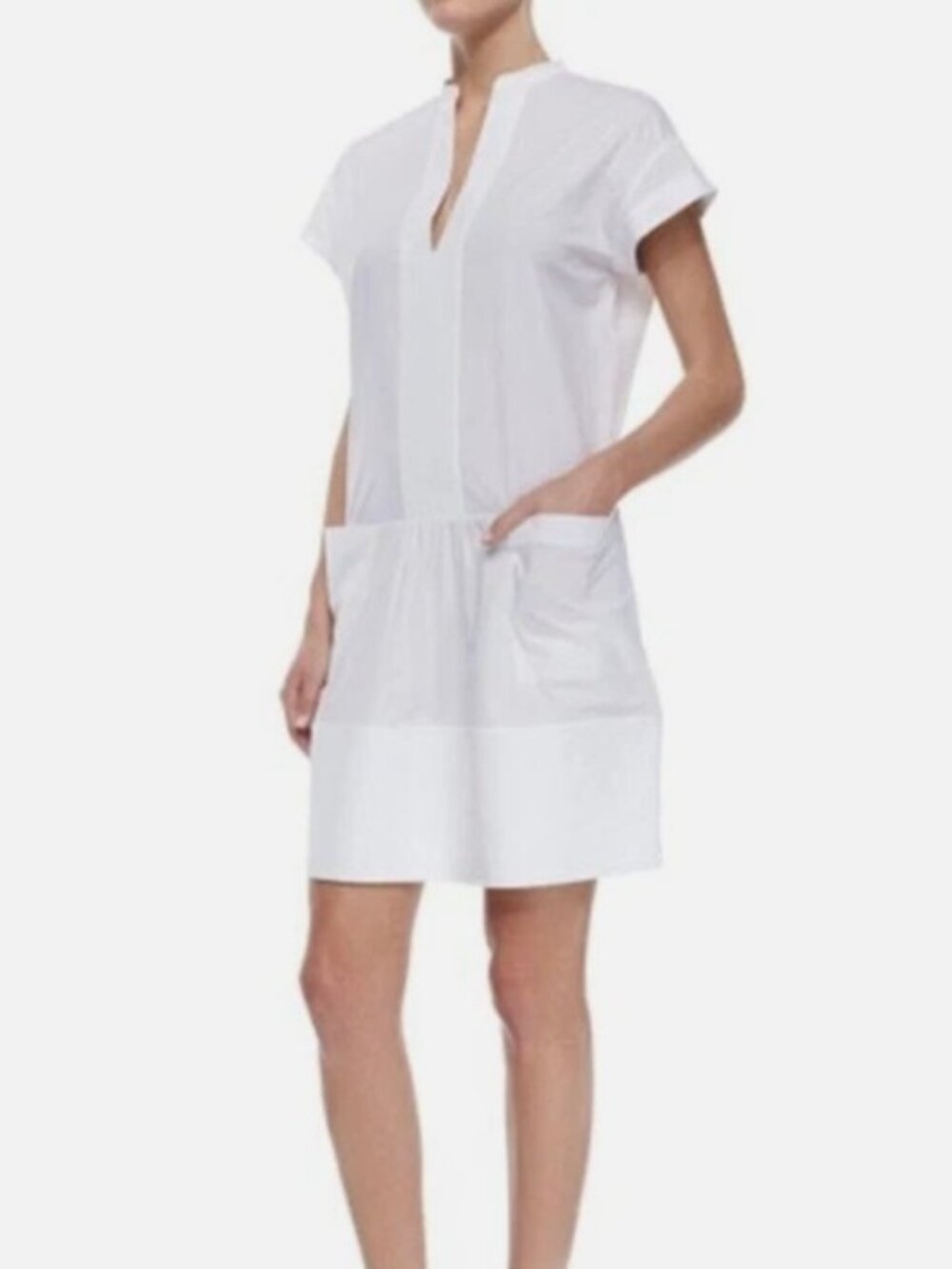 Vince Mini Poplin Shift Dress Color White Size XS